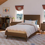 Babyletto Palma Twin Bed for Kids - GREENGUARD Gold Certified - Solid Wood Twin Bed Frames with Headboard - No Box Spring Needed - Stylish Furniture for Boys & Girls Room/Guest Room - Natural Walnut