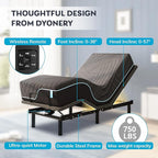 Split King Adjustable Bed Frame with 14 inch Cooling Copper Memory Foam Mattress, Wireless Remote & Head and Foot Incline, CertiPUR-US Certified & Fiberglass Free, Zero Gravity, 80" × 76"