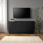 Prepac Simply Modern 4 Door Console Table Storage Cabinet, Buffet Cabinet for Storage and Organization, Modern Side Table with Doors & Shelves, 60”W x 30”H x 16”D, Black