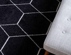 Unique Loom Trellis Frieze Collection Area Rug - Geometric (5' 1" Round, Black/ Ivory)