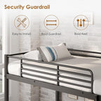 SDHYL Twin Over Twin Bunk Bed with Stairs, Heavy Duty Metal Bunk Beds for Teens Adults, Space Saving Design, No Box Spring Needed, Furniture for Bedroom, Black
