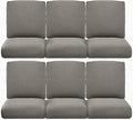 Pop 22x25/22x24 Outdoor Furniture Cushions Set of 6 - Comfortable Patio Chair Cushion for Rattan Wicker Dining Rocking Swivel Chairs Loveseat Couch L-Shape Sectional Sofa - Grey/Classic