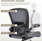 FelixKing Office Chair, Ergonomic Desk Chair Breathable Mesh Chairs Adjustable High Back Lumbar Support Flip-up Armrests, Executive Rolling Swivel Comfy Computer Chairs Home Office Slate Gray