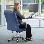 Office Desk Chair,Modern Conference Room Chairs,High Back Ergonomic Home ofiice Chair,Adjustable Height Swivel Executive Computer Chair with Padded Seat and Armrest (Blue)