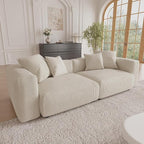 Sectional Couches for Living Room,102inch Cloud Couch Modular Sectional Sofa,Modern Corduroy Couch Love Seat,Cushion Covers Removable& Washable (Beige)