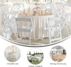 Flash Furniture HERCULES Kids White Resin Folding Chair with White Vinyl Padded Seat