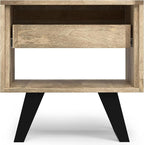 SIMPLIHOME Lowry Modern Industrial 22 inch Wide Metal End Side Table in Natural for The Living Room and Bedroom