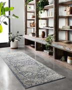 Loloi Teagan Collection TEA-01 Denim/Mist 6'-7" x 9'-2" Area Rug, Large, Soft Neutral Rug, High-Traffic for Living Room, Bedroom, Home Office, Dining Area