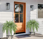 Artificial Fern Plants in Pot 34.6" Large Artificial Boston Fern 39 Leaves for Outdoors & Indoor Faux Potted Plant Fake Ferns Bush Plant for Patio Garden Farmhouse Porch Home Decor Dusty Green