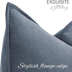 ZWJD Dusty Blue Pillow Covers 20x20 Set of 2 Chenille Throw Pillow Covers with Elegant Design Soft and Luxurious Decorative Throw Pillows for Couch, Bed, and Home Decor