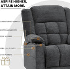 EONIX Dual Motor Lay Flat Power Lift Recliner Chair for Elderly, Electric Recliner Lift Chair for Adults with Heat and Massage, Cup Holders, 400lbs Heavy Duty, SLRY014062, Dark Grey