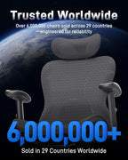 Ergonomic Office Desk Chair, Comfortable Computer Gaming Chair, Breathable Mesh Back & Seat, Adjustable Armrest & Headrest, Lumbar Support, Butterfly Design for Home Office (Black)
