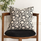 Foindtower Set of 2 Decorative Neutral Floral Throw Pillow Covers Accent Farmhouse Cushion Covers Boho Vintage Pillowcase for Couch Sofa Bedroom Living Room Home Decor20×20 Inch,Black