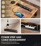 OffiGo 55 Inch L Shaped Electric Standing Desk with Drawers, Height Adjustable Large Desk with Power Outlets, Sit Stand Table, Writing Computer Desk for Home, Office, Workstation, Rustic Brown