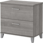 Bush Furniture 2 Drawer Lateral File Cabinet, Letter and Legal-Size Document Storage for Home or Professional Office, Somerset Collection, Platinum Gray