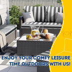 AAAAAcessories Outdoor Deep Seat Cushions, Waterproof, Fade-Resistant Patio Furniture Replacement Cushions, 23.5" x 25.5" x 5" + 23.5" x 19", Gray Cabana Stripe
