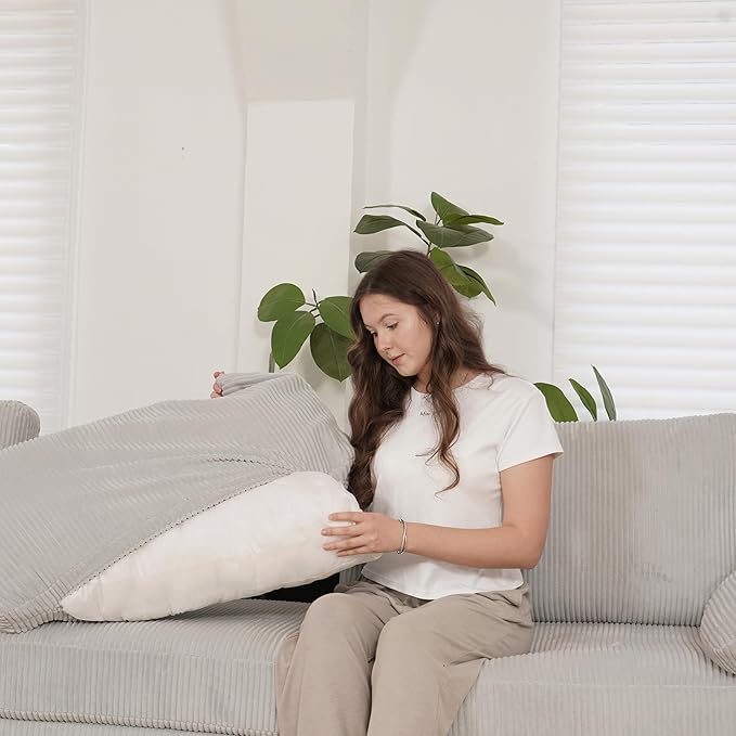 EASE MOOSE Oversized Modular Sectional Sofa, Extra Large L Shape Sectional Cloud Couch,Comfty Deep Modular Sofa with Ottoman，for Living Room