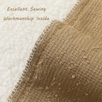 FUTEI Pack of 2 Khaki Decorative Throw Pillow Covers 18x18 Inch Soft Cozy Solid Boucle Textured Cushion Case,Modern Home Decor for Couch Bed Living Room
