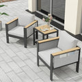 Corinth 3-Piece Aluminum Patio Conversation Set - Outdoor, Porch, Balcony, Yard, Gardern, All Weather, 2 Comfortable Sofa and 1 Coffee Table, White