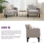 TYBOATLE Accent Chair Comfy Living Room Chair Tufted Mid Century Modern Accent Chairs Cozy Upholstered Reading Armchair for Office Bedroom