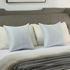 FUTEI Light Blue Chenille Throw Pillow Covers 16x16 Inch Set of 2,Soft Wide Chevron Textured Cushion Case,Farmhouse Home Decor for Couch Bed Living Room