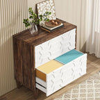 Tribesigns 2-Drawer File Cabinet, Lateral Filing Cabinet for A4/Letter/Legal Size, Office Storage Cabinet, Printer Stand with Storage Drawer for Home Office, White and Brown