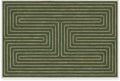 RUGGABLE x Jonathan Adler Machine Washable Modern Area Rug – Labyrinth Fern Green 2x3, Stain-Resistant, Non-Slip – Small Rugs for Living Room, Bedroom, Hallway, Entryway & Bathroom–with Standard Pad