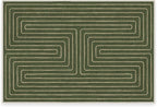 RUGGABLE x Jonathan Adler Machine Washable Modern Area Rug – Labyrinth Fern Green 2x3, Stain-Resistant, Non-Slip – Small Rugs for Living Room, Bedroom, Hallway, Entryway & Bathroom–with Standard Pad