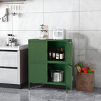 Green Metal Locker Cabinet with 4 Doors, Metal Accent Cabinets Home Office Storage Lockers Sideboard for Kitchen Living Room Hallway Entryway