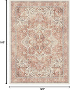 RUGGABLE Washable Area Rug – Kamran Rose Pink 10x14, Stain-Resistant, Non-Slip – Large Machine Washable Rugs for Living Room, Bedroom, Hallway, Entryway & Office–with Cushioned Pad