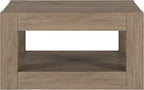 Henn&Hart 32" Wide Square Coffee Table in Weathered Gray, for Home, Living Room, Bedroom, Entertainment Room, Office