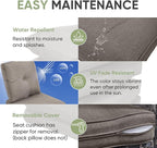 Outdoor Chair Cushions Set of 2, Waterproof Outdoor Seat Cushion 25x22, Patio Cushions for Outdoor Furniture, Replacement Couch Cushion, Include 2 Back & 2 Seat Cushions, Button/Grey