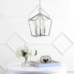 JONATHAN Y JYL7601C Pagoda Lantern Dimmable Adjustable Metal LED Pendant Classic Traditional Farmhouse Dining Room Living Room Kitchen Foyer Bedroom Hallway, 10 in, Chrome