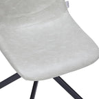 LeisureMod Markley Swivel Leather Dining Side Chair with Durable Iron Legs – Comfortable Accent Chair for Kitchen, Dining Room, or Office Set of 4