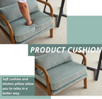 Karl home Mid-Century Modern Accent Chair, Living Room Chairs with Pillow Corduroy Upholstered Lounge Armchair with Solid Wood Frame & Soft Cushion for Bedroom, Reading Room, Teal
