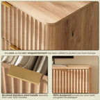 43'' Hight 5 Drawers Dresser for Bedroom,Modern Fluted Vertical Chest with Rounded Corners,Fluted Dresser for Living Room,Hallway, Natural Wood