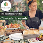 Charity Leaf Eco-Friendly Palm Leaf Trays (50-Pack) - 9"x6" | Elegant Bamboo-Style Platters | Perfect for Weddings & Events | Compostable & Biodegradable Green Serveware