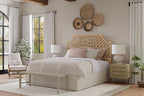 Kouboo Rattan Chippendal Headboard, California King Size, Handmade, Bedroom Furniture, Bohemian Decor, Headboard, Natural