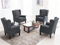 Accent Chair Set of 4, Modern Living Room Chairs with Wingback, Comfy Upholstered High Back Single Sofa for Bedroom, Mid-Century Reading Armchair Sillas para Sala