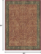 RUGGABLE x Morris & Co Machine Washable Christmas Area Rug – Acorn Amber Red 5x7, Stain-Resistant, Non-Slip – Medium Rugs for Living Room, Bedroom, Hallway, Entryway & Office–with Standard Pad