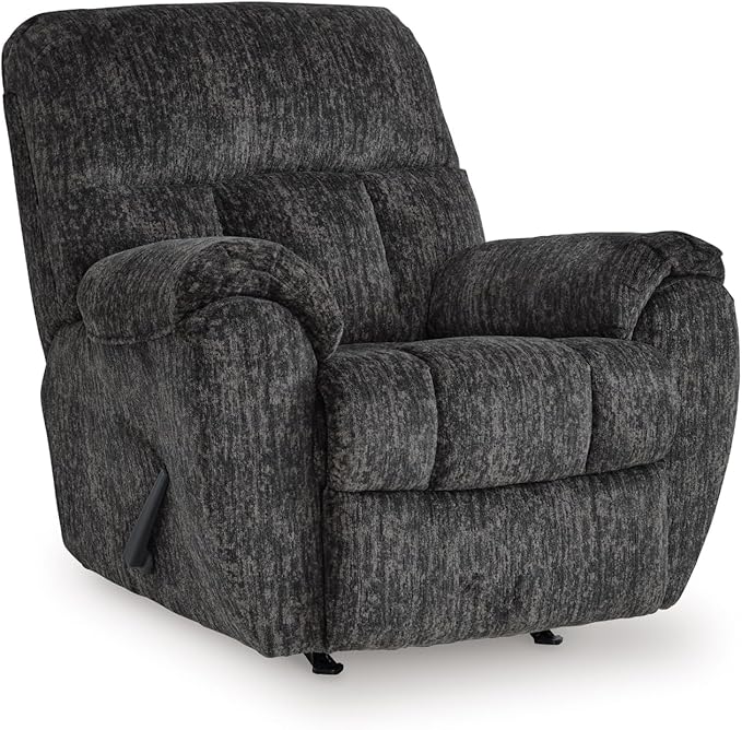 Signature Design by Ashley Rampant Casual Manual Rocker Recliner with Pillow-Top Arms, Gray