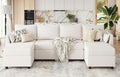 114.17" Modular Sectional Sofa, 6 Seat Sectional Couches with Storage, Memory Foam, Convertible Modular Couch for Living Room, U Shaped Comfy Modular Sofa with Chaise, Beige