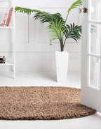 Unique Loom Solid Shag Collection Area Rug (3' 3" x 5' 3" Oval, Sandy Brown)