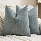 FUTEI Dark Grey Chenille Decorative Throw Pillow Covers 22x22 Inch Set of 2,Soft Cozy Striped Geometric Patterns Cushion Case,Modern Home Decor for Couch Bed Living Room