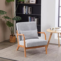 Accent Chairs, Mid-Century Modern Chair with Pillow, Armchair with Solid Wood, Reading Relaxing Leisure Chair for Living Room（Light Grey）
