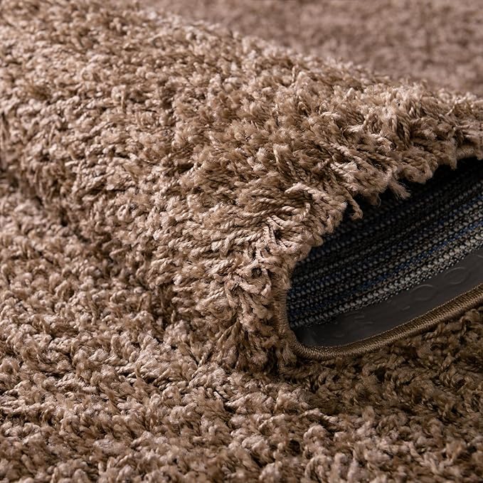 Unique Loom Solid Shag Collection Area Rug (2' 7" x 10' Runner, Sandy Brown)