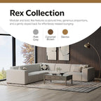 SIMPLIHOME Rex Corner Sectional Modular Sofa in 100% Recycled Polyester Tightly Woven Performance Fabric, Pale Grey, 116-inches Wide, Handcrafted Modern-Style L-Shaped Couch for Living Room