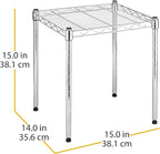 Whitmor Wire Shelving Unit, Metal Storage Shelves, Stacking Shelf with Basket, Easy Assembly Home Organizer for Pantry, Kitchen, Garage, Plant