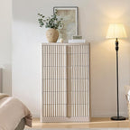 Fluted Dresser for Bedroom, Chest of Drawers, 48" Tall 6 Drawer Dresser, Curved Profile Design, Modern Wooden Chest of Drawers with Solid Wood Handle for Living Room, Bedroom, Hallway