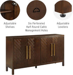 Crosley Furniture Darcy Modern Sideboard Buffet Cabinet with Storage Shelves, Living Room, Kitchen, Dining, Dark Brown